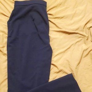 Double button, slash pocket, straight leg slacks